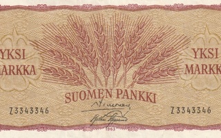 Suomi  1 markka 1963   Z3343346  kl 6
