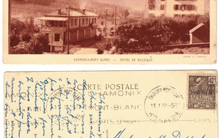 Vanha kortti, Ranska, Chamonix, hotelli, vuodelta 1932