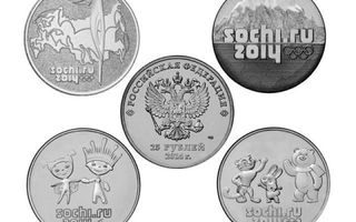 25 ruplaa olympialaiset SOTSHI 2014+vaihto