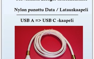 Uusi Essager USB A - USB C data/pikalatauskaapeli /1m #29125