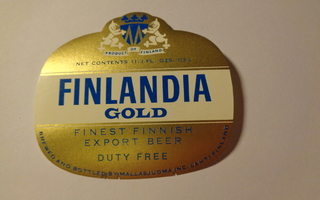 Etiketti - Finlandia Gold 1/3 L Duty Free