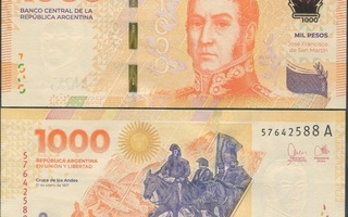 Argentiina 1000 Pesos 2023 UNC uusi sarja
