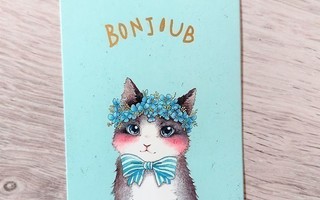 Minikortti, kissa, 10 cm X 7,6 cm