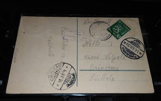 Wärtsilä Maksettu Kenttäpostikortti 1939 PK450/15