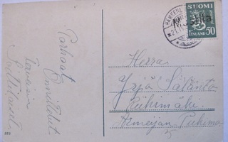 VANHA Postikortti Mustila Rivileima + Hämeenlina 1930-l