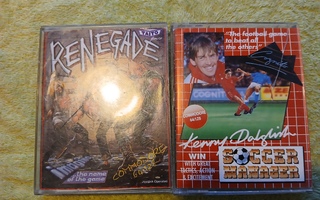 2 c64 peliä Renegade ja Kenny Dalglish Soccer (Ei testattu)