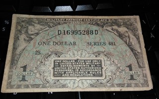 Usa Military Payment 1 Dollar Serie 481 sn288 F-VF