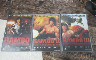 Rambo Taistelija dvd 1,2, ja 3. 1982, 85,88"
