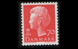 Tanska 558y ** Margrethe 70 öre pun y-paperi (1974)