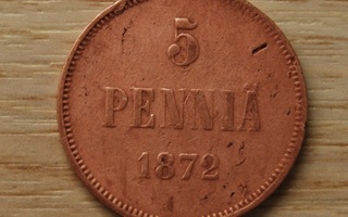 5 penniä Aleksanteri II  1872