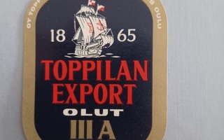 Toppilan export olut lllA Oulu etiketti