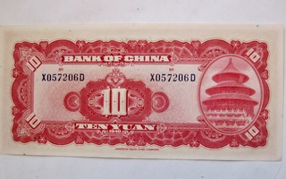 Kiina China 10 Yuan 1940 Pakkasileä