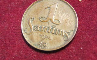 1 santims 1924.Latvia