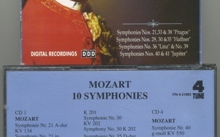 W.A. MOZART | A. LIZZIO: 10 sinfoniaa – 4 CD:n boksi EU 1990