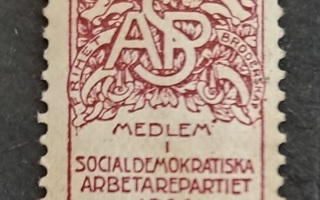1911 Asp Ruotsin sosiaalidemokraatit  jäsenmerkki