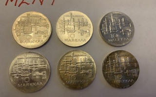 6 x Itsenäisyys 50 v hopearaha 1967