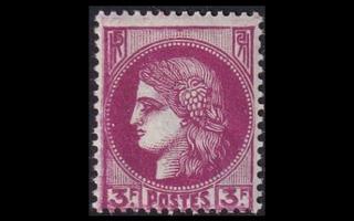 Ranska 405 ** Käyttösarja Ceres 3 Fr (1938)