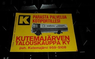 Kutemajärvi Talouskauppa Myymälä-auto etiketti
