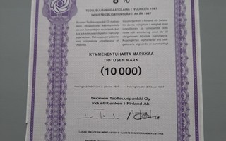 obligaatio Suomen Teollisuuspankki oy 10.000/ 8% 1987