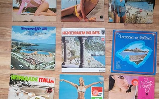 9 x LP-levyt: Turistikohdemusiikkia + San Remo festivaalit