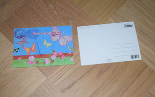 postikortti  perhosia, perhonen