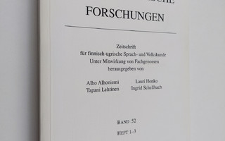 Finnisch-ugrische Forschungen Band 52, Heft 1-3 : Zeitsch...