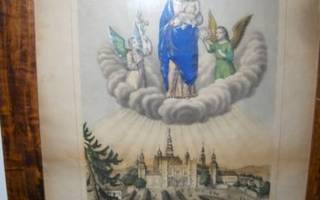 antiikki Taulu uskonto kirkko jeesus enkeli 100v vanha