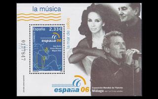 Espanja 4167BL154 ** Postimerkkinäyttely musiikki (2006)