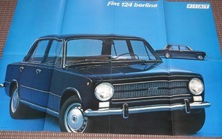 1972 Fiat 124 Berlina juliste - KUIN UUSI - poster esite