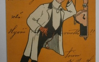 Carl Rögind: Juomatilaus telehvoonilla, p. 1903