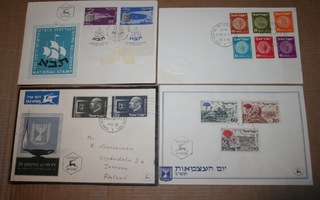 Israel postimerkki FDC 10 kpl. 50-luku