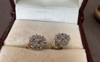 K58 korvakorut valkokulta&keltakulta timanteilla