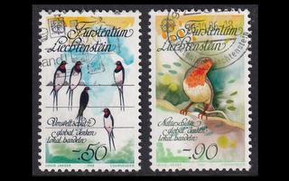 Liechtenstein 893-4 o Europa luonnonsuojelu lintu (1986)