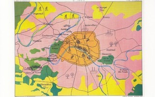 Karttakortti Pariisi ja ympäristö (postikortti)