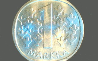 1 MARKKA 1987N UNC KL.9.RAHAPAJAN RULLASTA:HARVINAINEN