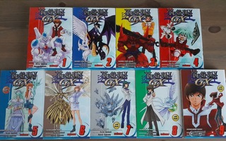 Yu-Gi-Oh! GX Vol.1-9 Manga pokkareita 9 kpl +5 uutta korttia