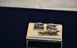 Sarpaneva kaarna kalvosinnapit ja kravattineula hopea