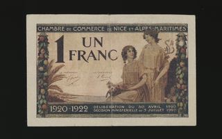Ranska 1 Franc, Nice 1920 F