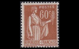 Ranska 367 ** Käyttösarja Rauha 60 C (1937)