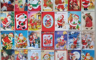 Joulupukki aiheisia kulkeneita joulukortteja