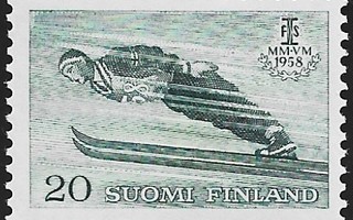 1958 Hiihdon MM-kisat Mäkihyppy 20 mk ** LaPe 489