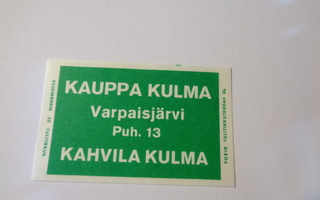 TT-etiketti Kauppa Kulma / Kahvila Kulma, Varpaisjärvi