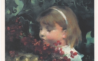 Helene Schjerfbeck : Tytön pää , 1883  - postikortti