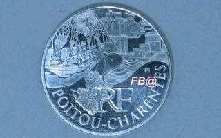 10 euro hopeaa RANSKA 2011 maakuntaraha POITOU-CHARENTES
