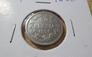 50   penniä   1890  Rahakehyksessä  Kl 6 - 7