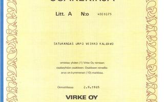 1985 Virke Oy, Orimattila pörssi osakekirja