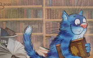 Irina Zeniuk sininen kissa kirjastossa