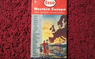 Esso Kartta Länsi-Eurooppa  ennen 1954