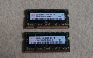 Hynix 2 GB DDR2 kannettavan muisteja 2 kpl
