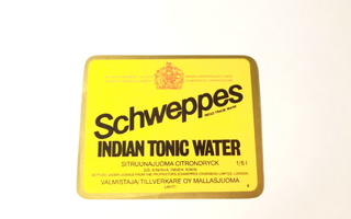 Etiketti - Schweppes Indian Tonic Water, Oy Mallasjuoma